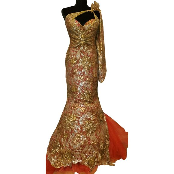 Luxury Couture Designer Party Prom Wedding Evening Cocktail Runway Gown Dress NW - Picture 15 of 16